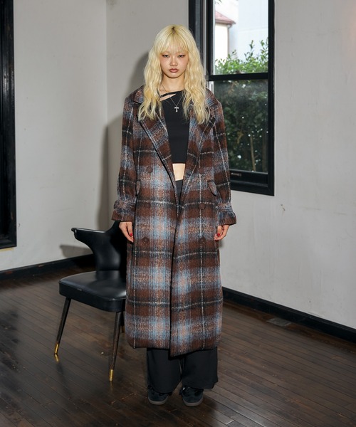 ACLENT（アクレント） コート アウター スタンドカラーシャギーロング