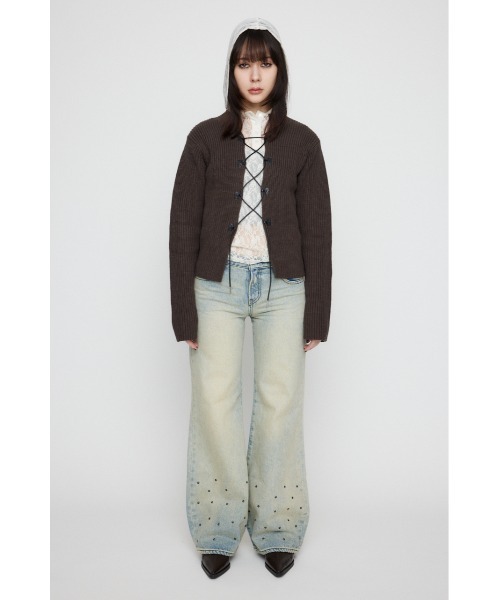 【新品タグ付き】LAGUA GEM HEM STUDS フレアデニム LAGUA GEM ジーンズ デニム デニムパンツ HEM STUDS フレア