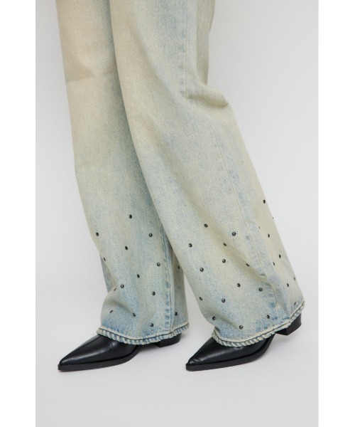 【新品タグ付き】LAGUA GEM HEM STUDS フレアデニム LAGUA GEM ジーンズ デニム デニムパンツ HEM STUDS フレア
