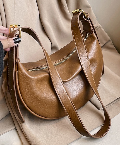 極美品 1698 COACH ホーボー ワンショルダーバッグ ハーフムーン 茶 COACH コーチ ホーボー ハーフムーン ワンショルダーバッグ