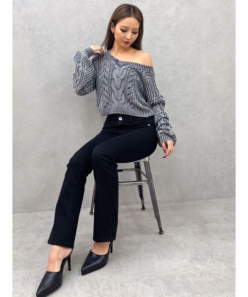 ニット セーター 2WAYメッシュブリーチニットトップス レディース GYDA ニット セーター 2WAYメッシュブリーチニットトップス