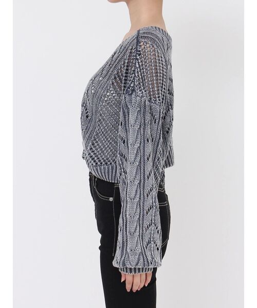 GYDA ニット セーター 2WAYメッシュブリーチニットトップス