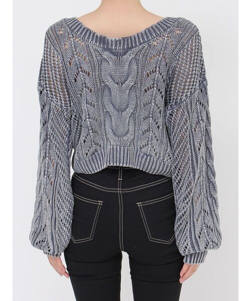 ニット セーター 2WAYメッシュブリーチニットトップス レディース GYDA ニット セーター 2WAYメッシュブリーチニットトップス