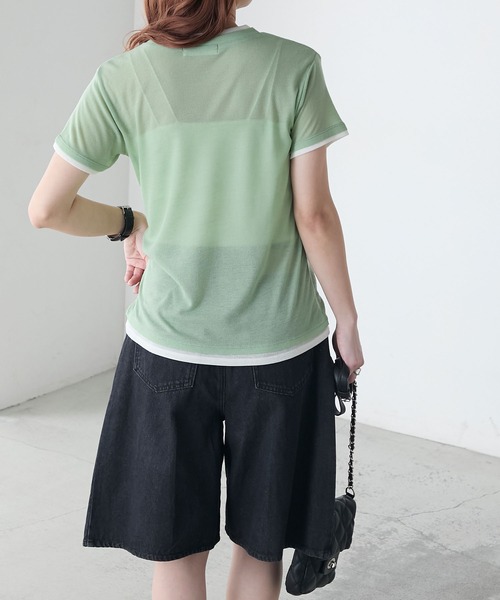 tシャツ ESTNATION / シアーテレコレイヤー Tシャツ レディース ESTNATION tシャツ / シアーテレコレイヤー Tシャツ レディース