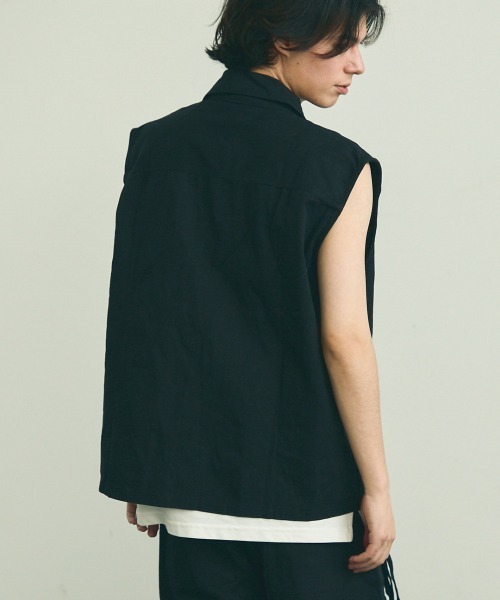 フリンジデザイン ホワイトノースリーブ Shoowtime sleeveless fringe design tops / ノースリーブフリンジ