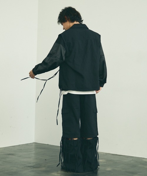フリンジデザイン ホワイトノースリーブ Shoowtime sleeveless fringe design tops / ノースリーブフリンジ