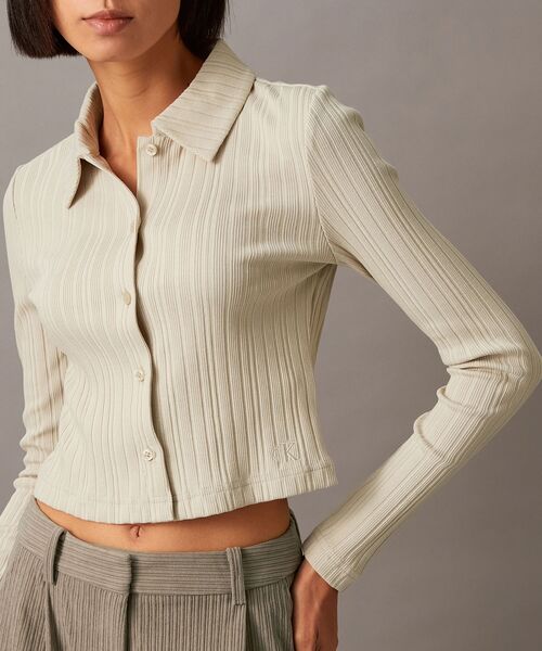 Calvin Klein（カルバン・クライン） tシャツ ポロリブスリムトップ