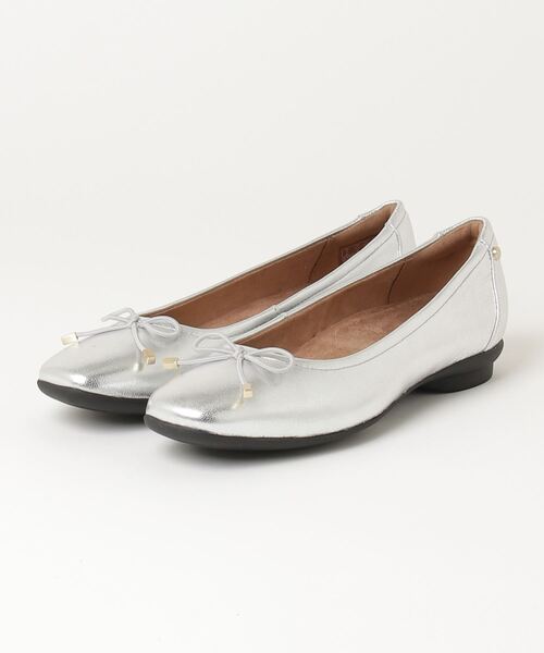 Clarks シルバー バレエシューズ UK6 25cm クラークス（バレエシューズ）（サイズ（cm）：25cm）｜シューズ