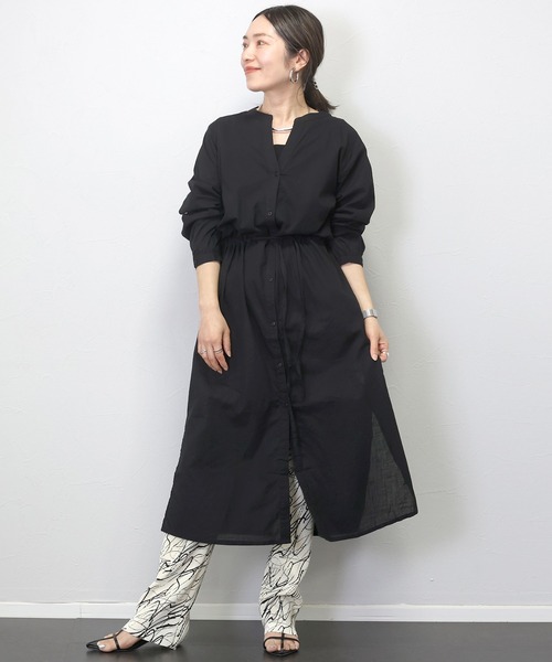Aletta vita ワンピース コットンスラブドロスト前開きワンピース