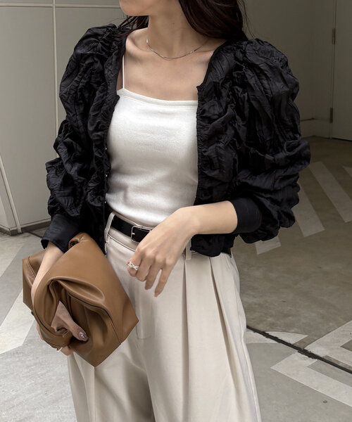 CAPRICIEUX LE'MAGE ブラウス シャツ シャーリングブラウス