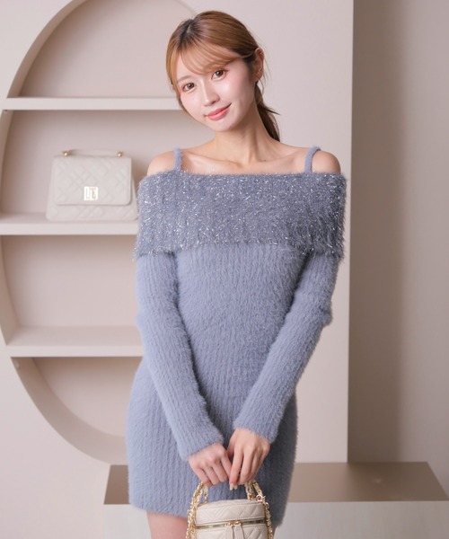 LIP SERVICE（リップサービス） ニットワンピース M ブルー レディース