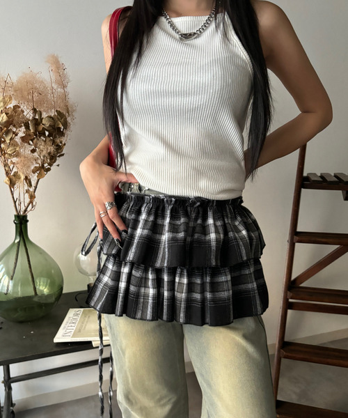【レイヤーも】BLACKUP『レルビンチェック ティアードスカート』 レイヤーも】BLACKUP『レルビンチェック ティアードスカート