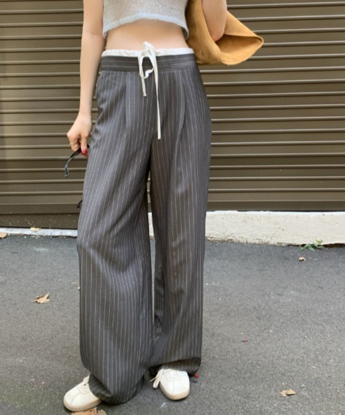 スラックス パンツ STRIPE TROUSERS レディース : ZOZOTOWN Yahoo!店