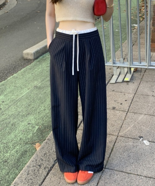スラックス パンツ STRIPE TROUSERS レディース : ZOZOTOWN