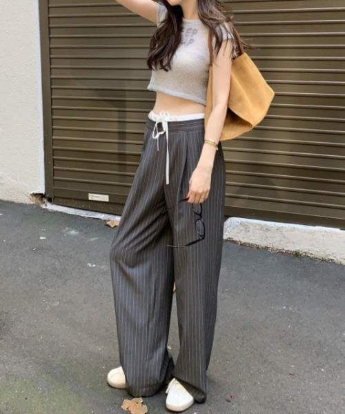スラックス パンツ STRIPE TROUSERS レディース : ZOZOTOWN Yahoo!店