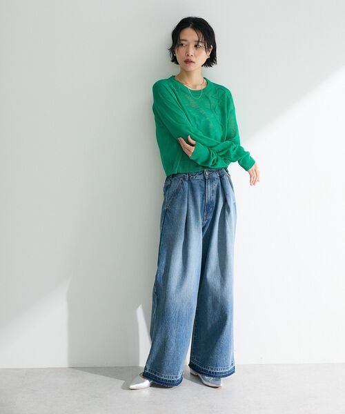 【超希少カラー】アミ☆ セーター グリーン 入手困難 2つセット Green Parks ニット セーター ・ANDSEARCH コード刺繍シアー
