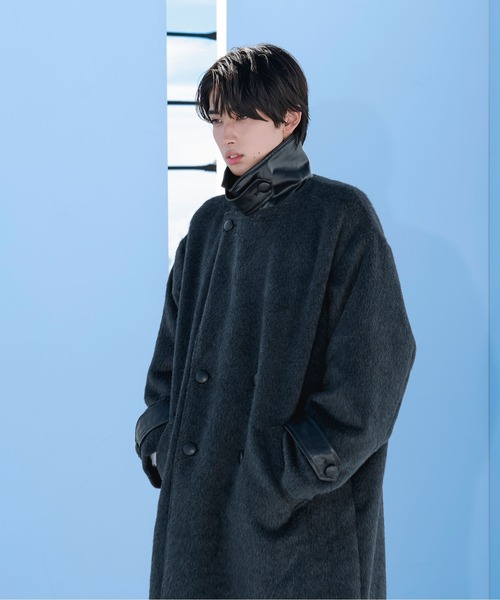「Ellno Loset」 チェスターコート LARGE チャコールグレー メンズ_画像5