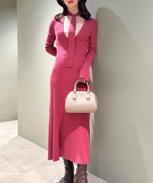 SNIDEL（スナイデル） ニットワンピース FREE ピンク レディース