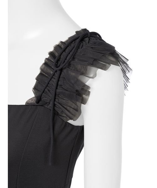新品♡カップ付きチュールコンビカットキャミワンピース　フレイアイディー　fray カップ付きチュールコンビカットキャミワンピース(マキシ