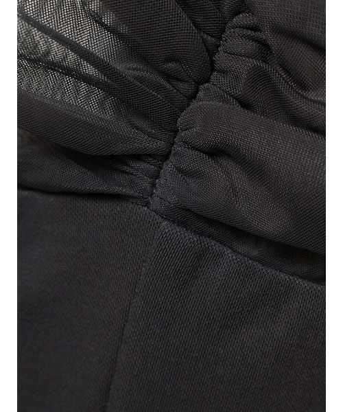 FRAY I.D ブラック カップ付チュールコンビワンピース FRAY I.D ワンピース カップ付きチュールコンビカットキャミ