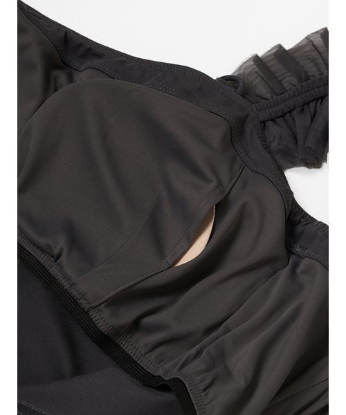 新品♡カップ付きチュールコンビカットキャミワンピース　フレイアイディー　fray カップ付きチュールコンビカットキャミワンピース(マキシ