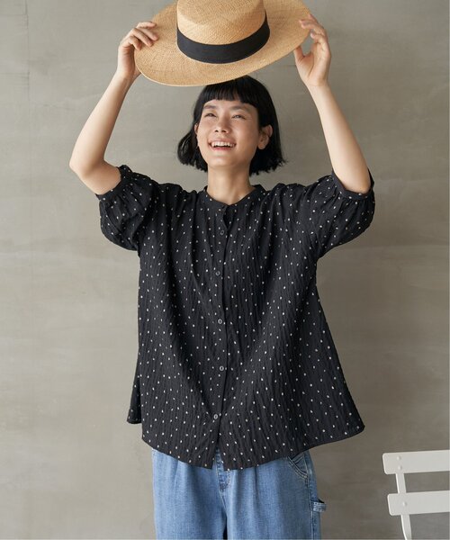 ブラウス シャツ 「洗える」シャーリングカラーブラウス レディース セール】【洗える】シャーリングカラーブラウス（シャツ
