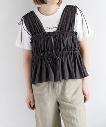 ベスト ジレ 「PLUS」シャーリングコンパクトベスト レディース PLUS】シャーリングコンパクトベスト｜WOMEN｜250HAP30-118H