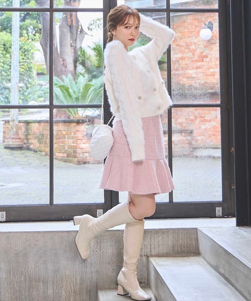 「SWINGLE」 ニットカーディガン FREE ピンク レディース_画像5