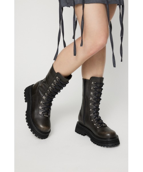 LAGUA GEM ブーツ BLURRED LACE UP レディース : ZOZOTOWN Yahoo