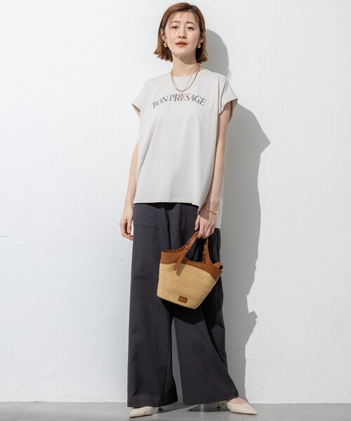 23区 tシャツ 「接触冷感/洗える」BON-PRESAGE ロゴ フレンチ