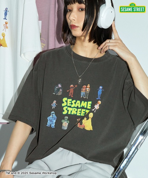 SESAME STREET tシャツ ヴィンテージ加工 オーバーサイズ