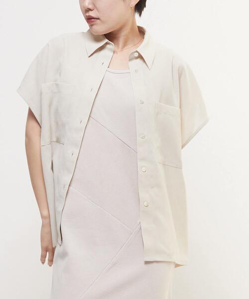 ブラウス シャツ LINEN LIKE BOXY SHIRT レディース