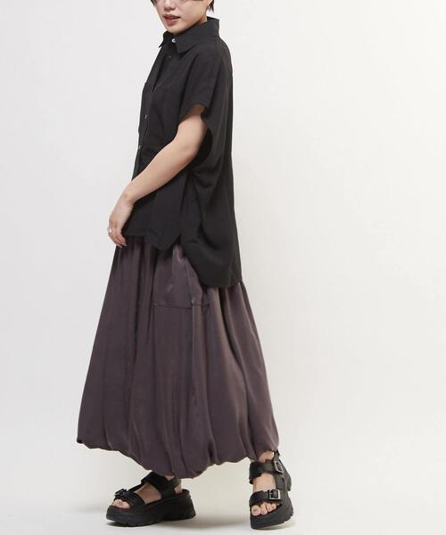 uvカット ブラウス シャツ LINEN LIKE BOXY SHIRT レディースの画像
