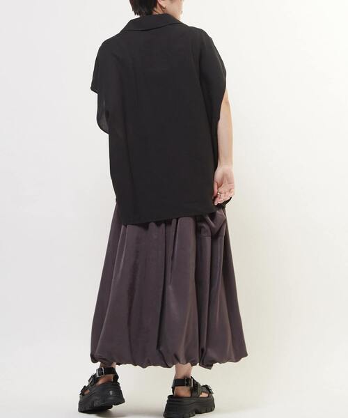 uvカット ブラウス シャツ LINEN LIKE BOXY SHIRT レディースの画像