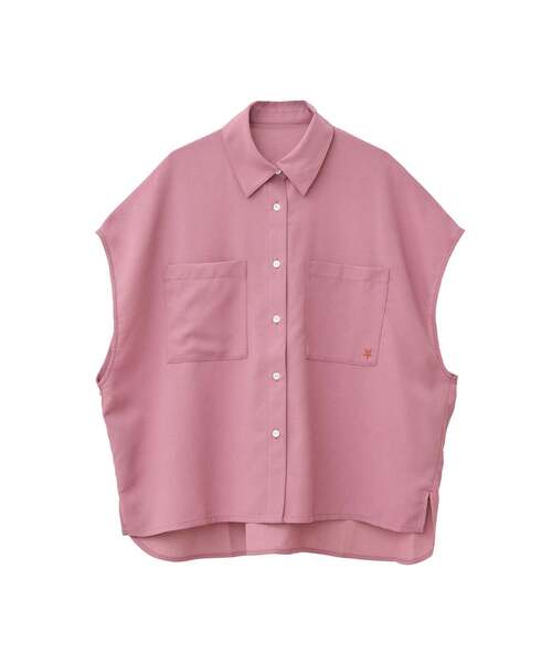uvカット ブラウス シャツ LINEN LIKE BOXY SHIRT レディースの画像