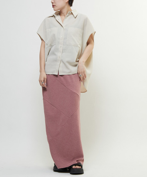 uvカット ブラウス シャツ LINEN LIKE BOXY SHIRT レディースの画像