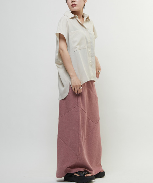 uvカット ブラウス シャツ LINEN LIKE BOXY SHIRT レディースの画像