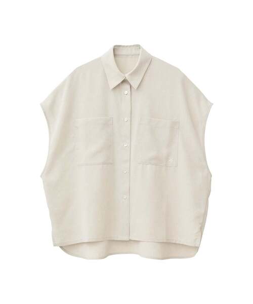 uvカット ブラウス シャツ LINEN LIKE BOXY SHIRT レディースの画像