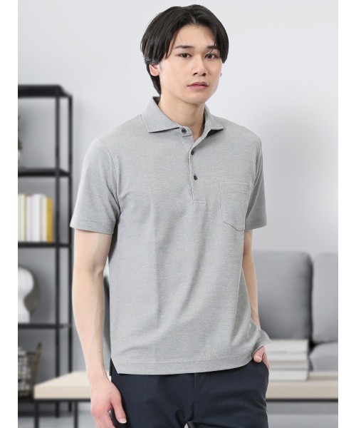 TAKA-Q ポロシャツ 「ストレッチ 吸水速乾」タカキュー メランジ