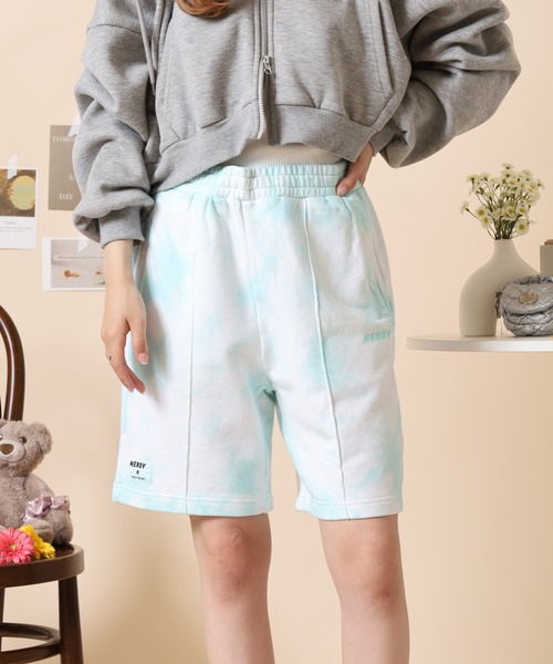 NERDY ハーフパンツ パンツ タイダイハーフパンツ レディース