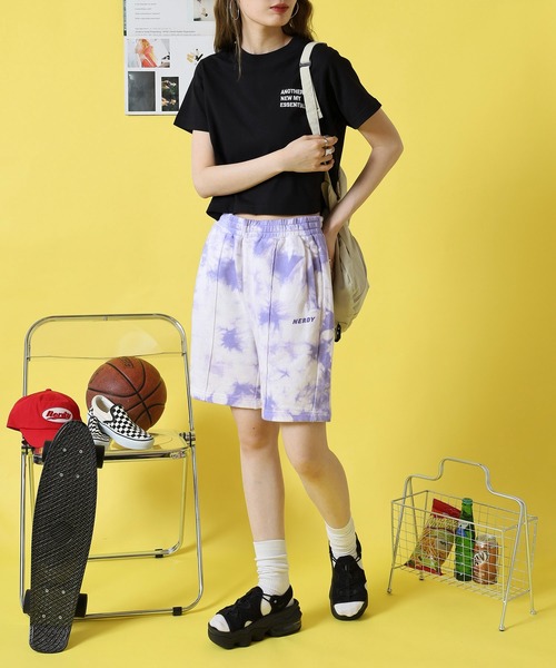 NERDY ハーフパンツ パンツ タイダイハーフパンツ レディース
