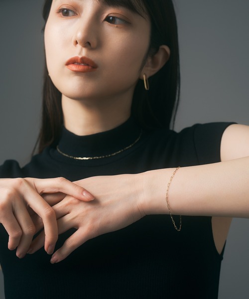 ブレスレット K10 ペーパークリップ ブレスレット レディース メンズの画像