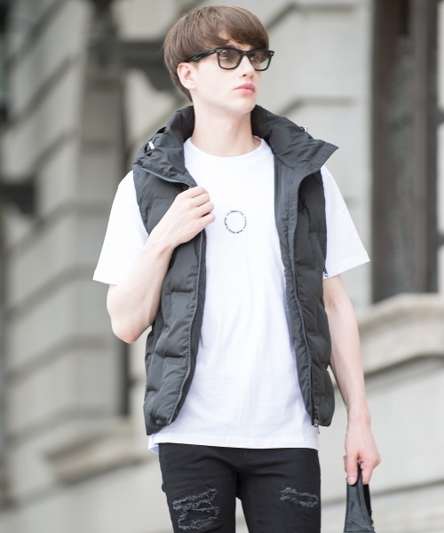 BUFFALO BOBS ブラックダウンベスト フード付き BUFFALO BOBS ブラックダウンベスト フード付き メンズ