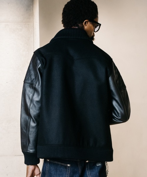 CRIMIE（クライミー） スタジャン M ブラック×ホワイト メンズ