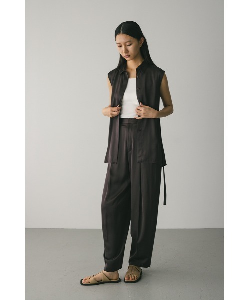 STYLEMIXER パンツ サテンタックフォルムパンツ レディース