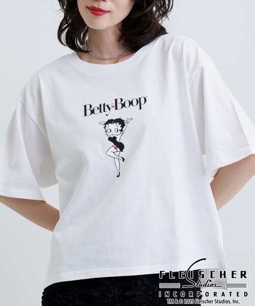 tシャツ 「Betty Boop(TM)」センタープリントワイドTシャツ レディース