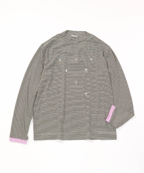 STUDIO PICONE（スタジオピッコーネ） tシャツ ビジュー付ボーダー発熱