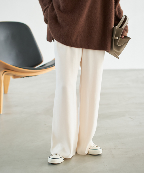 Spick and Span ヴィンテージサテンオーバーパンツ 23区（ニジュウサンク） パンツ 「接触冷感/洗える」ヴィンテージ