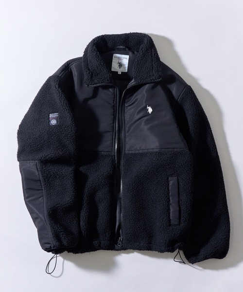 新品タグ付　ユーエスポロアッスン　ビッグポニー　裏ボアジャケット　フード　黒 U.S. POLO ASSN.（ユーエスポロアッスン） コート ジャケット 「U.S.