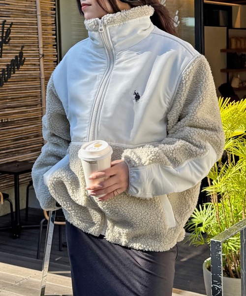 新品タグ付　ユーエスポロアッスン　ビッグポニー　裏ボアジャケット　フード　黒 U.S. POLO ASSN.（ユーエスポロアッスン） コート ジャケット 「U.S.
